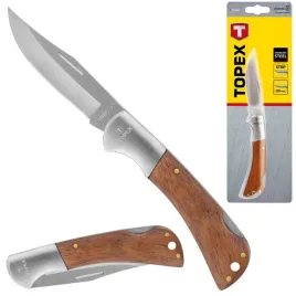 topex-noz-skladany-uniwersalny-stalowe-ostrze-8cm-drewniany-uchwyt-98z007