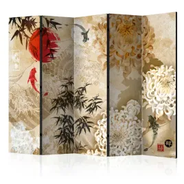 parawan-dwustronny-pokojowy-5-czesci-rybki-koi-kwiaty-styl-japonski-225x172