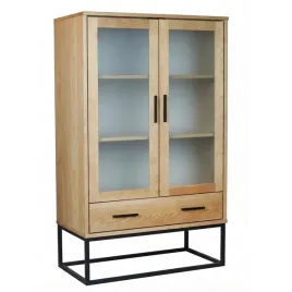 witryna-szafka-90-cm-sydney-drewno-z-metalem-kolor-debowy