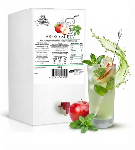 Koncentrat Baza do drinków koktajli PROFIMATOR JABŁKO MIĘTA box 6kg drink