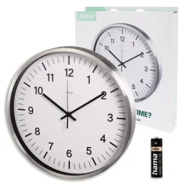 hama-zegar-scienny-java-z-dcf-radiowy-srebrny-35-cm-cichy-czytelny-szklo