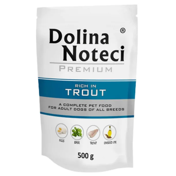 Mokra karma dla psa Dolina Noteci premium pstrąg 500g bezzbożowa