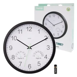 zegar-scienny-hama-santorini-z-termometrem-i-higrometrem-czarny-30-cm
