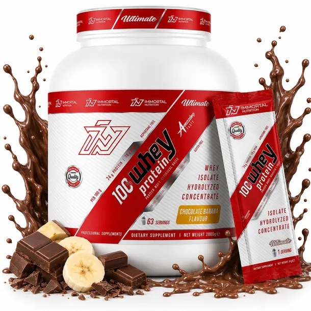 IMMORTAL WHEY PROTEIN 2000G CZEKOLADA BANAN BIAŁKO SERWATKOWE WPI WPC WPH