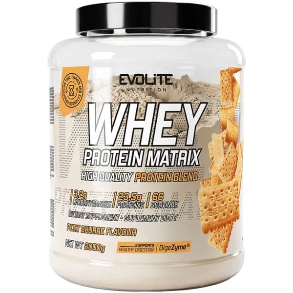 Evolite Whey Protein Matrix - białko 4 frakcje + enzymy 2000g petit beurre