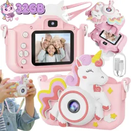 aparat-cyfrowy-dla-dzieci-karta-pamieci-32gb-jednorozec-podwojny-selfie