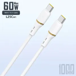kabel-dudao-l25c-usb-c-usb-c-silikonowy-60w-1m-bialy