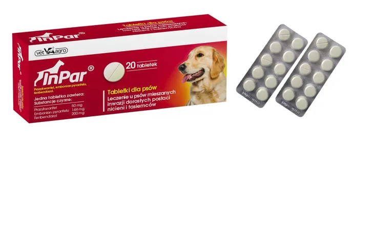 Inpar 20 tabletek na odrobaczenie psa na robaki pasożyty dla psa