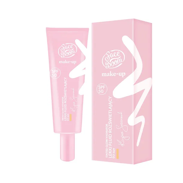 BIELENDA FACEBOOM LEKKI FLUID ROZŚWIETLAJĄCY GLOW HYDRATOR 03 SUN SPF 50