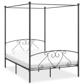 vidaxl-rama-lozka-z-baldachimem-szara-metalowa-160-x-200-cm