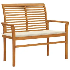 vidaxl-lawka-ogrodowa-z-kremowa-poduszka-112-cm-lite-drewno-tekowe