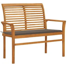 vidaxl-lawka-ogrodowa-z-poduszka-taupe-112-cm-lite-drewno-tekowe