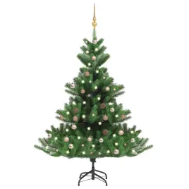 vidaxl-sztuczna-jodla-kaukaska-z-led-i-bombkami-zielona-180-cm