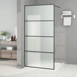 vidaxl-scianka-prysznicowa-czarna-100x195-cm-mrozone-szklo-esg
