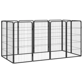 vidaxl-kojec-dla-psa-12-paneli-czarny-50x100-cm-stal