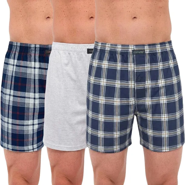 CORNETTE COMFORT Bokserki Męskie Luźne Szorty Bawełniane Domowe 3-PAK - XL