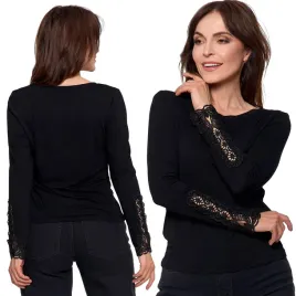 bluzka-damska-moraj-kobieca-elegancka-dopasowana-dlugi-rekaw-koronka-s