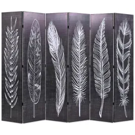 vidaxl-skladany-parawan-228x170-cm-motyw-pior-czarno-bialy