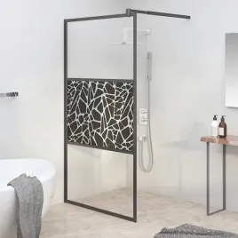 vidaxl-scianka-prysznicowa-100x195cm-szklo-esg-wzor-kamieni-czarny