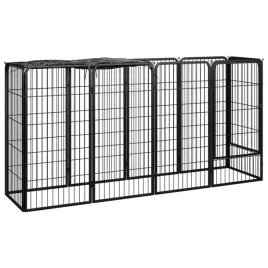 vidaxl-kojec-dla-psa-10-paneli-czarny-50x100-cm-stal