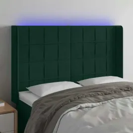 vidaxl-zaglowek-do-lozka-z-led-ciemnozielony-147x16x118-128cm-aksamit