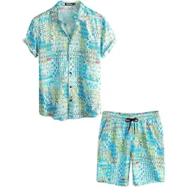 meski-komplet-letni-koszula-hawajska-spodenki-casual-stylowy-niebieski-s