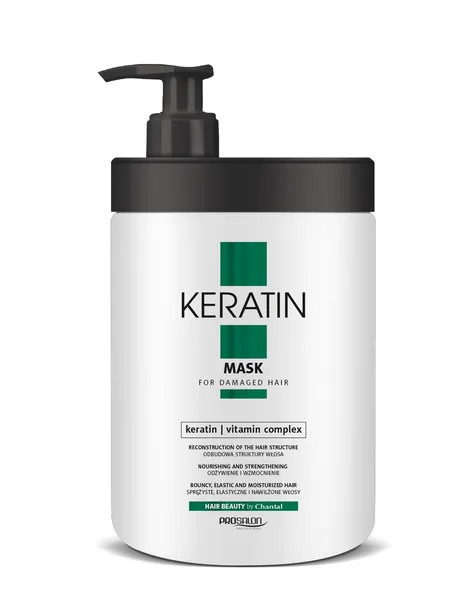 Maska do włosów zniszczonych KERATIN regeneracja 1000ml CHANTAL PROSALON
