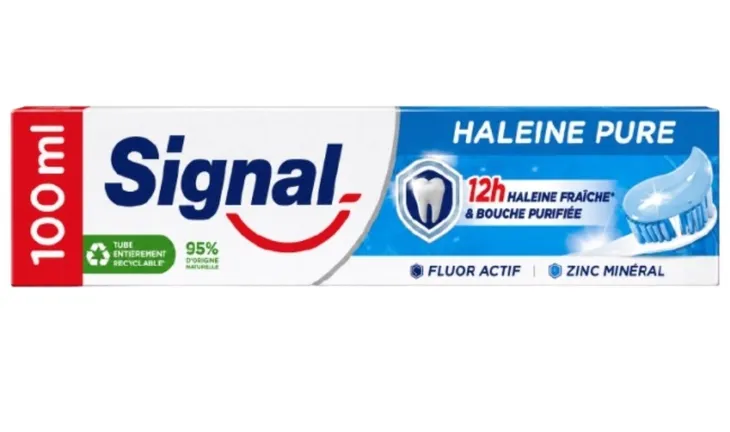 Pasta do zębów Signal Haleine Pure aktywnym fluorem i minerałem cynku 100ml