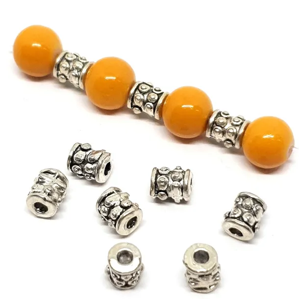 PRZEKŁADKI DO KORALIKÓW RURKI KROPKI 6/6mm METAL KORALIK OZDOBNY 100szt
