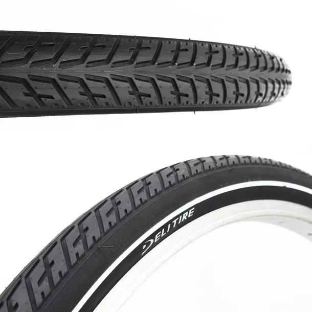 Opona rowerowa Czarna 28 x1.50 700x38C z białą linią DELI TIRE