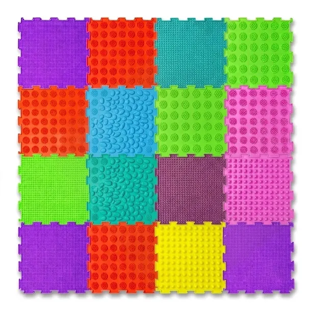 MATA SENSORYCZNA ŚCIEŻKA ORTOPEDYCZNA MASAŻ STÓP LOSOWE PUZZLE 24 CM 16EL