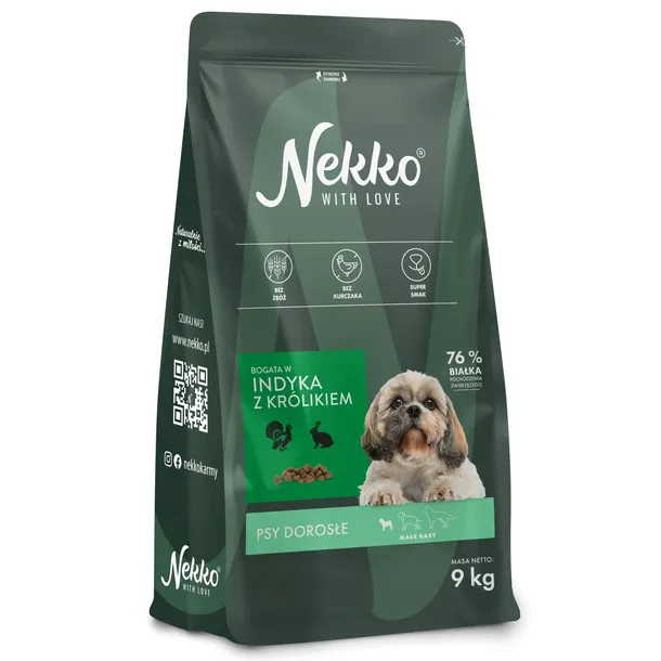 Nekko Adult Mini Grain Free Indyk Królik 9kg