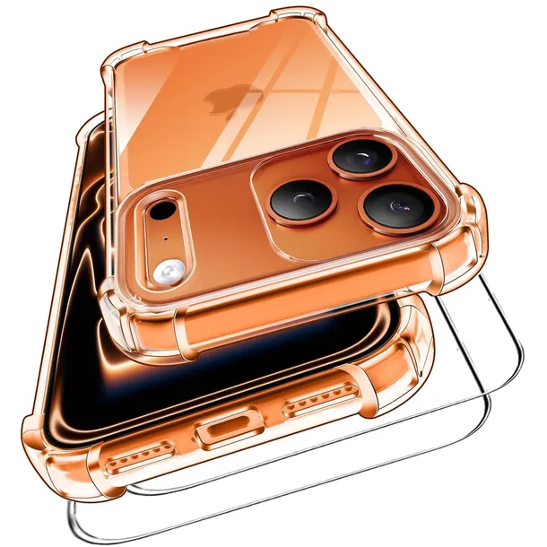 Etui PANCERNE do Apple Iphone 17 PRO MAX ANTI SHOCK CLEAR CASE + 2xSzkło 9h