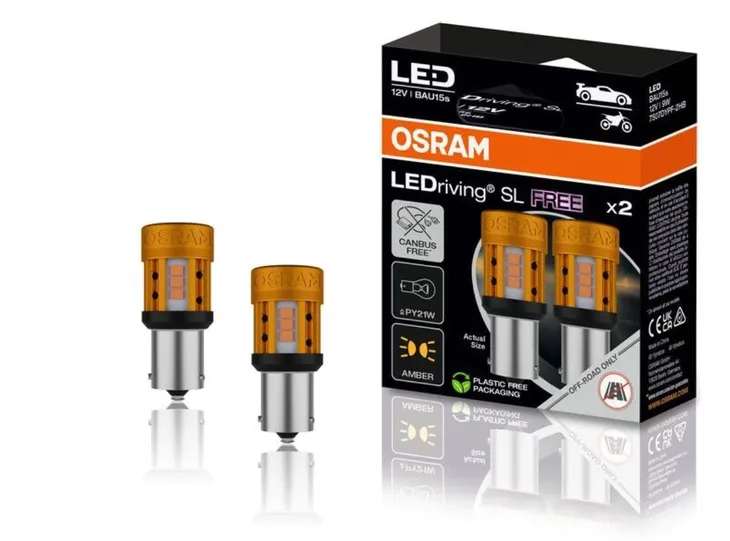 OSRAM PY21W BAU15s LEDriving SL FREE Żarówki LED Pomarańczowe Amber CANbus