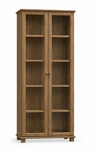 WITRYNA DREWNIANA PRZESZKLONA SOSNOWA DĄB REGAŁ 80X190 PÓŁKI RW106