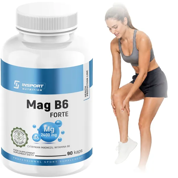 MAGNEZ B6 FORTE 2400mg 90 kap CYTRYNIAN MAGNEZU Skurcze mięśni | INSPORT