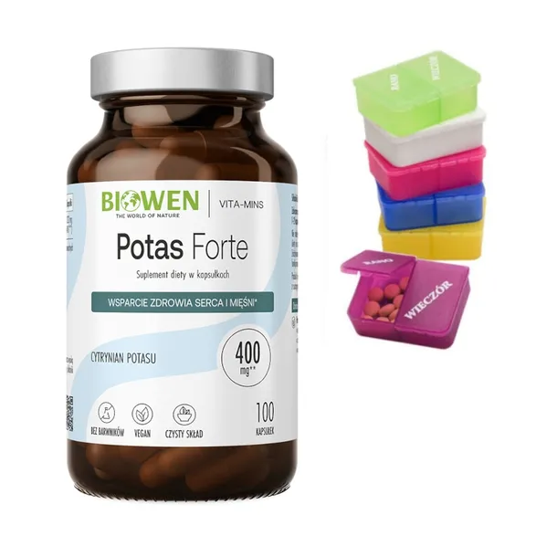 Biowen POTAS FORTE cytrynian potasu 1111 mg 100 kaps. + Gratis