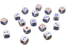 kostki-do-gry-mini-14-mm-biale-czerwono-niebieskie-oczka-100-szt