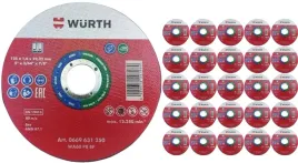 wurth-25x-tarcza-korundowa-red-line-tnaca-do-stali-nierdzewnej-125x1-0mm