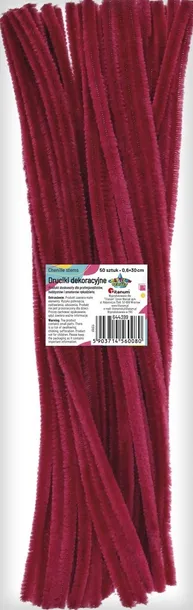 Druciki kreatywne 30cm 50szt Bordowy