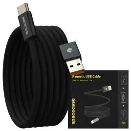 spacecase-usb-a-to-usb-c-magnetic-cable-1m-32w-cl07-black