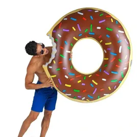 2x-kolo-do-plywania-duze-materac-dmuchany-donut-brazowy-rozowy-120cm-xxl