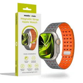 mobile-origin-magnetic-strap-grey-orange-apple-watch-49mm-46mm-45mm-44mm