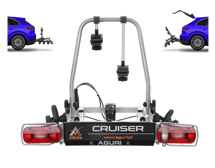 Bagażnik uchwyt rowerowy platforma na hak Aguri CRUISER 2 ROWERY UCHYLANY