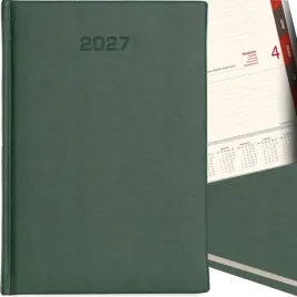 kalendarz-dzienny-a5-terminarz-2026-ksiazkowy-notes-planer-ciemno-zielony