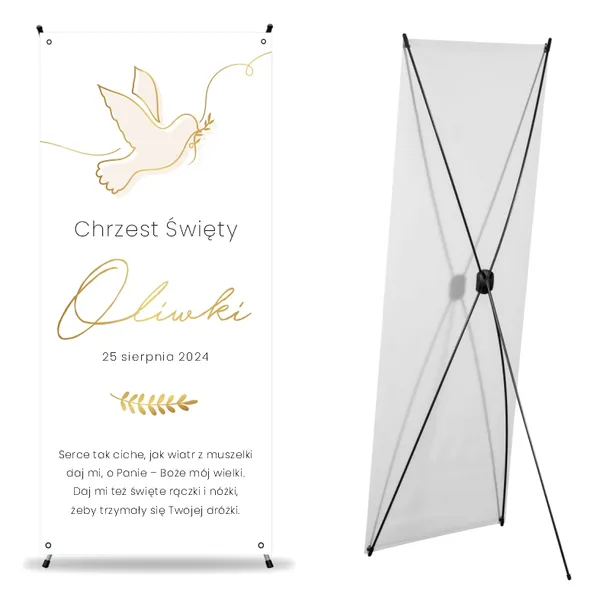 X-baner Chrzest Święty 80x180 Compact Gold