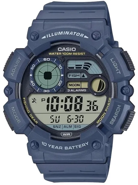 ZEGAREK MĘSKI CASIO Digital Moonphase WS-1500H-2AVEF + BOX +GRAWER