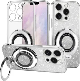 coque-etui-blyszczace-do-iphone-16-pro-ochrona-aparatu-ring-stojak-srebrne