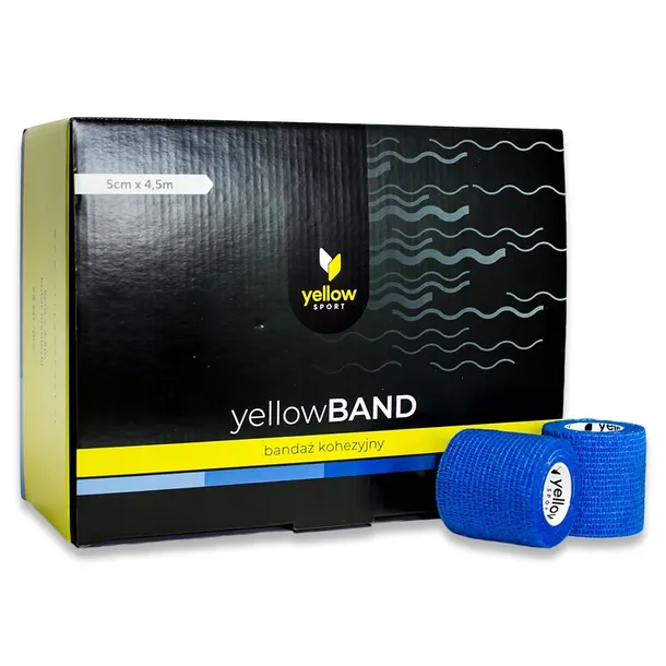 yellowBAND - bandaż kohezyjny, 5cm x 4,5m, niebieski 12szt.
