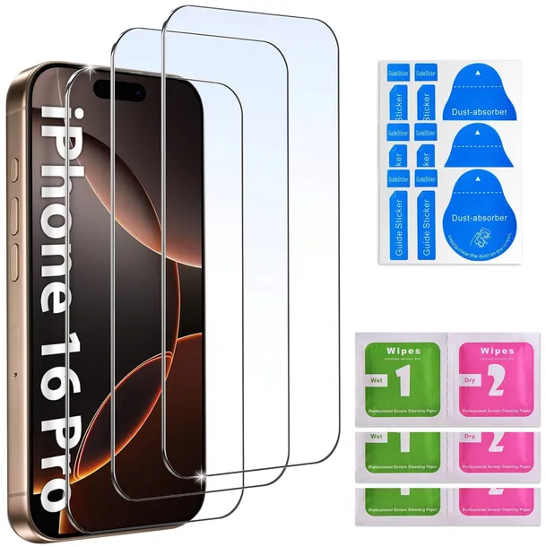 3x SZKŁO HARTOWANE do Apple iPhone 16 Pro/17/17 Pro SZYBKA na ekran 3 sztuk